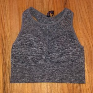 Marled gray sports bra
